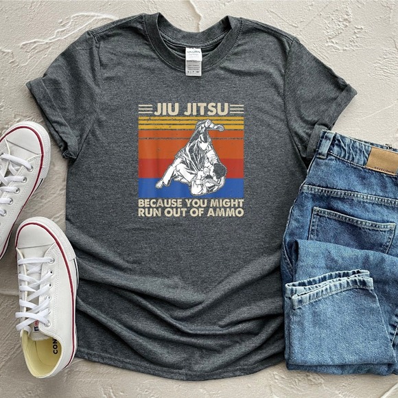 Jiu Jitsu Because You Might Run Out Of Ammo Shirt, Brazilian Jiu Jitsu Shirt - Picture 1 of 2